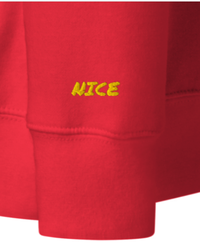 Czerwona bluza "nice" – Basic Streetwear, Sweatshirt