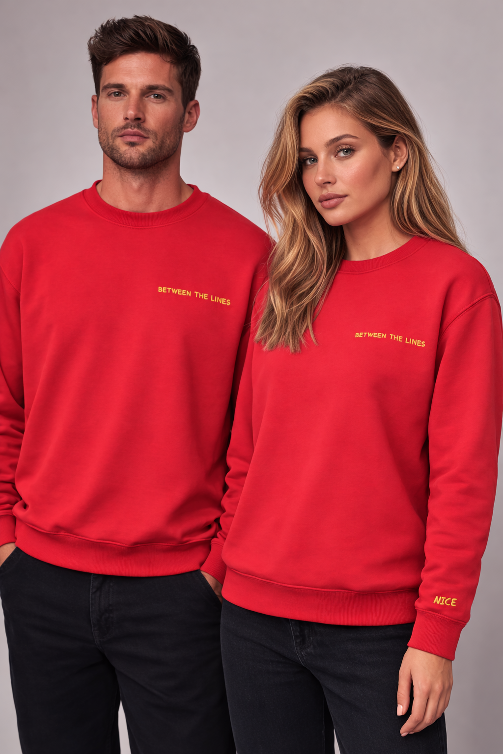 Czerwona bluza "nice" – Basic Streetwear, Sweatshirt