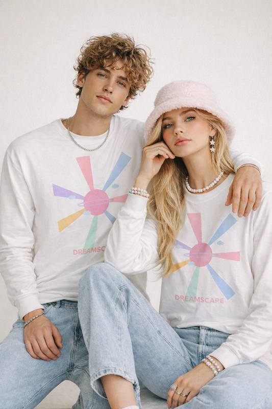 Bluzka Koszulka z Długim Rękawem "DREAMSCAPE"  -  Kolekcja Streetwear - Miękka Bawełniana Lekka